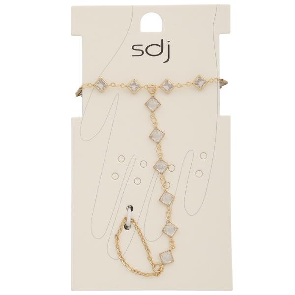 SDJ CRYSTAL CUT HAND CHAIN BRACELET