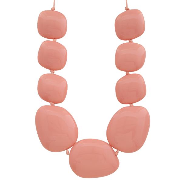 LARGE SHAPE RESIN PEBBLE STATEMENT NECKLACE