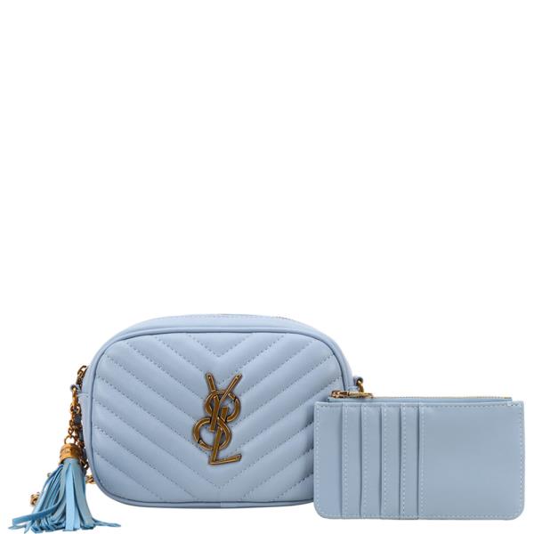 2IN1 QUILTED TASSEL CROSSBODY BAG WALLET SET