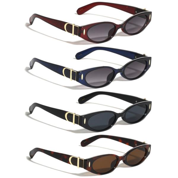 GLITTER ACCENT FASHION CAT EYE SUNGLASSES 1DZ