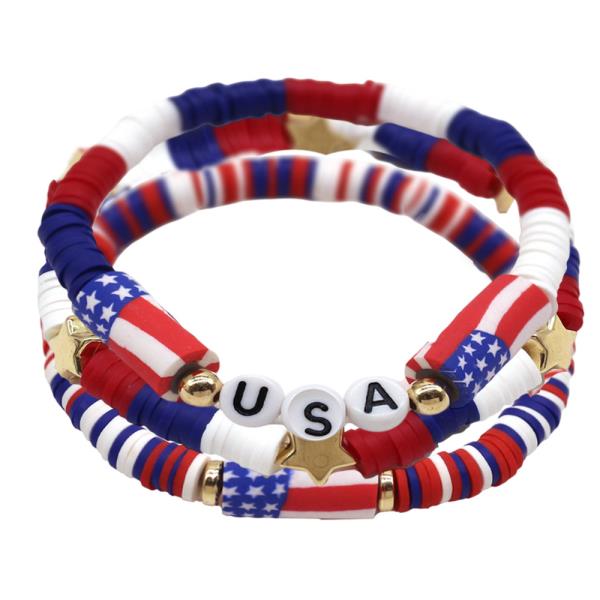 USA STAR STRETCH STACKABLE BRACELET