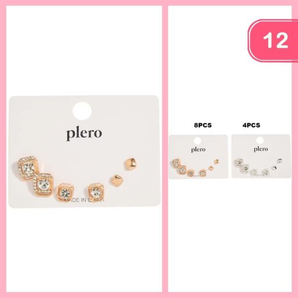 METAL RHINESTONE POST EARRING (12 UNITS)