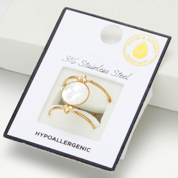 STAINLESS STEEL GEM RING