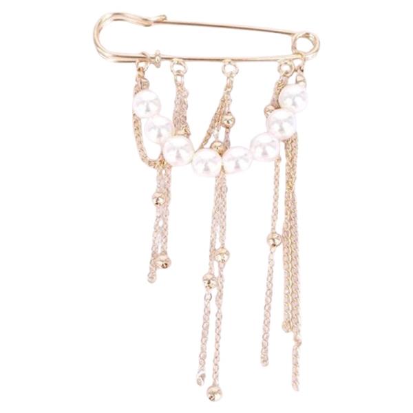 MULTI CHARM PEARL BROOCH