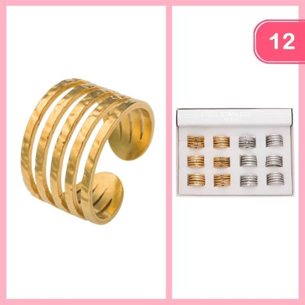 STAINLESS STEEL LAYERED RING (12 UNITS)