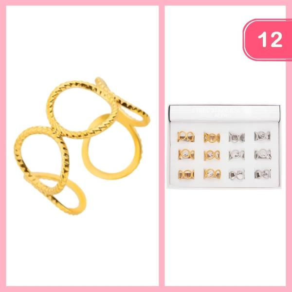 STAINLESS STEEL OPEN RING (12 UNITS)