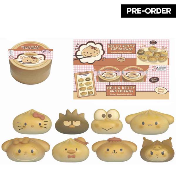 ETA-7/31 HELLO KITTY AND FRIENDS SQUISHY SQUEEZE DUMPLINGS (12 UNITS)