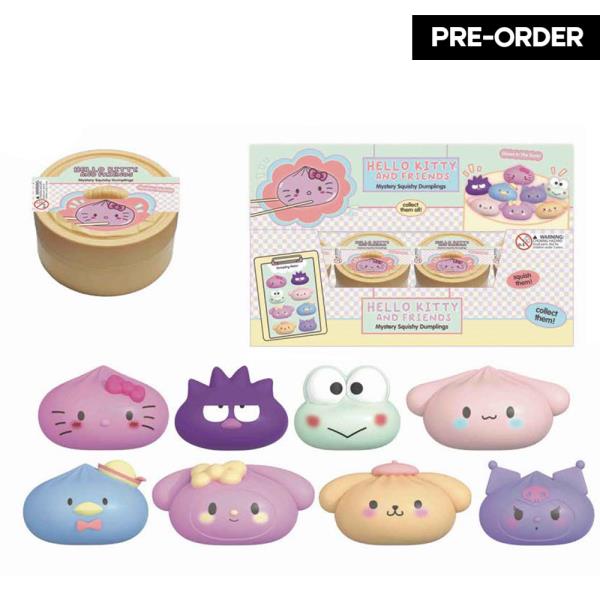 ETA-7/31 HELLO KITTY AND FRIENDS SQUISHY SQUEEZE DUMPLINGS (12 UNITS)