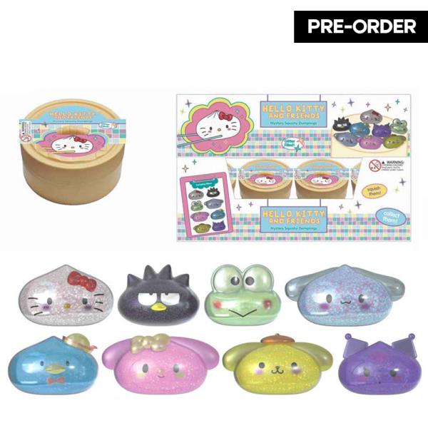 ETA-7/31 HELLO KITTY AND FRIENDS SQUISHY SQUEEZE DUMPLINGS (12 UNITS)