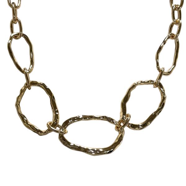 METAL HAMMERED LINK NECKLACE