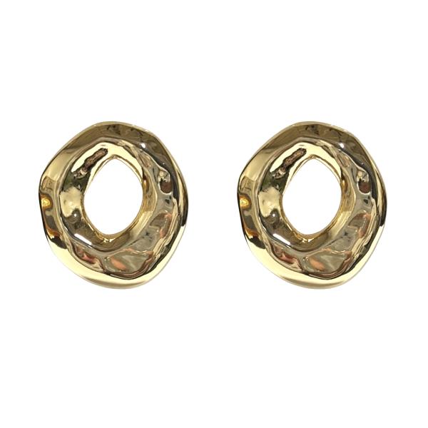 METAL ROUND HAMMERED STUD EARRING