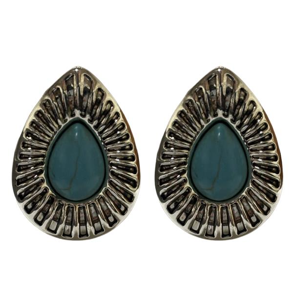 TURQUOISE TEARDROP STUD EARRING