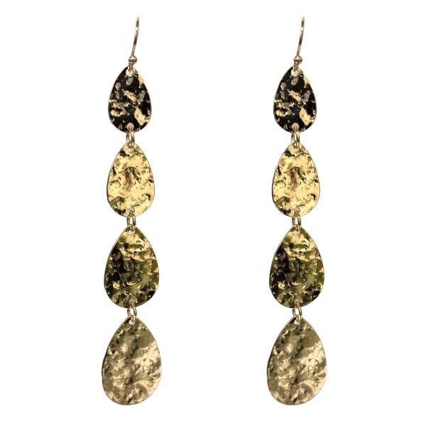 TEARDROP METAL DISC DROP EARRING