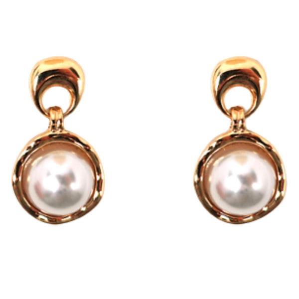 METAL W/ PEARL POST EARRING