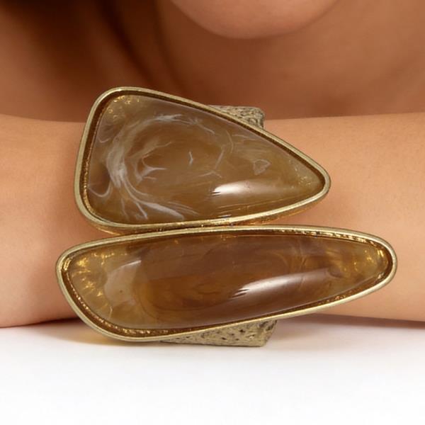 RESIN MARBLE GEOMETRIC CUFF BRACELET