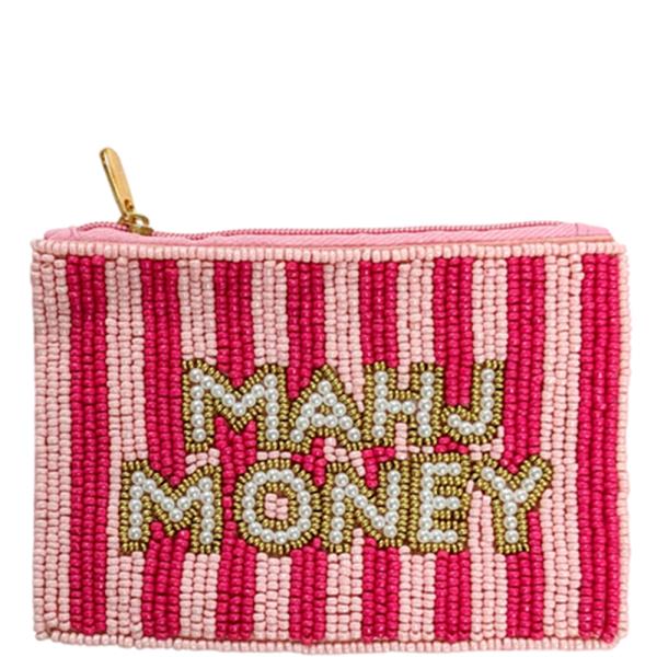 SEED BEAD MAHJ MONEY COIN PURSE BAG
