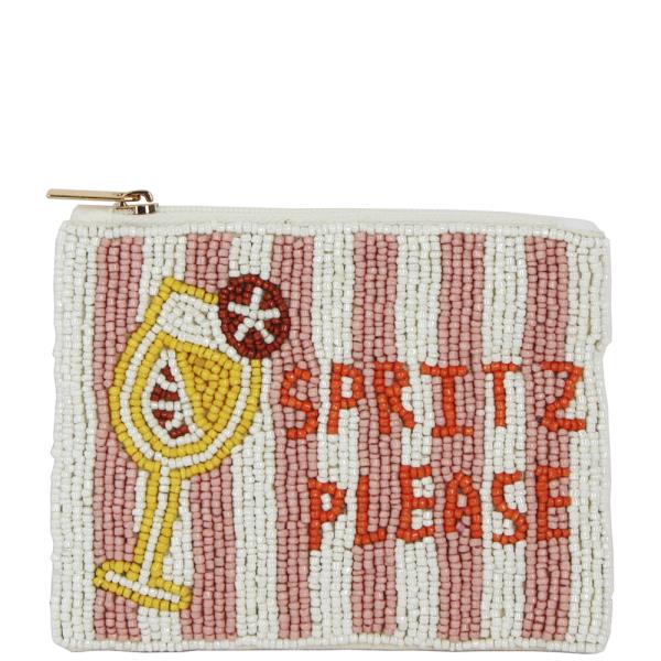SEED BEAD SPRITZ PLEASE COIN PURSE BAG
