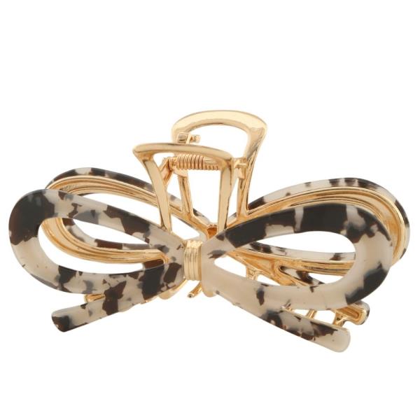 ACRYLIC METAL BOW HAIR CLAW CLIP