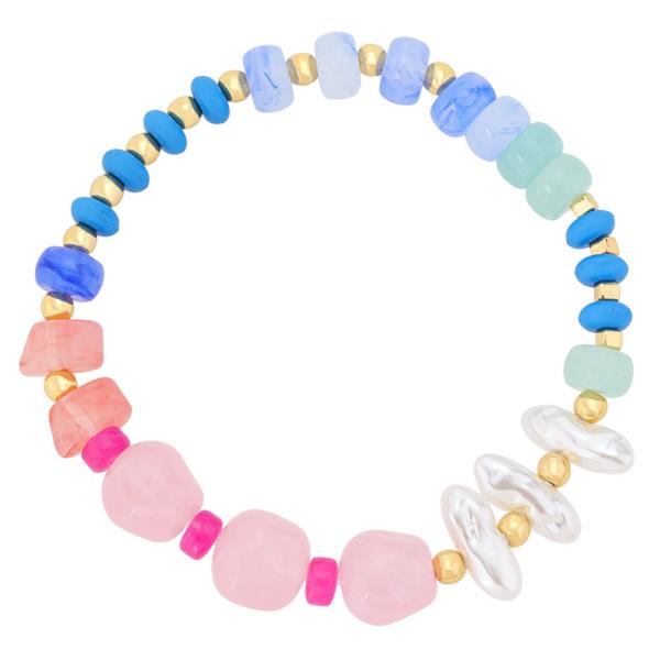 MARBLE NUGGET STRETCH BEAD BRACELET