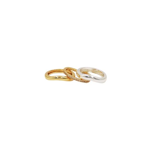18K BRASS 3PK PAVE RING SET