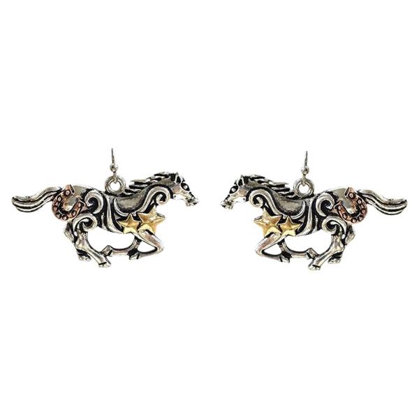 WESTERN HORSE DANGLE EARRING