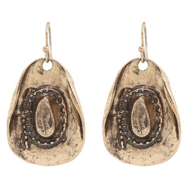 COWBOY WESTERN HAT DROP EARRING