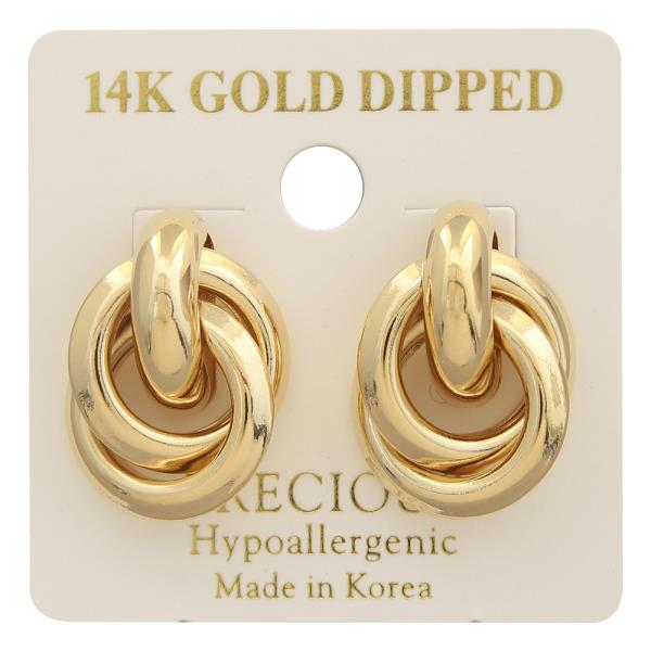 14K GOLD DIPPED KNOT INTERLOCKING EARRING