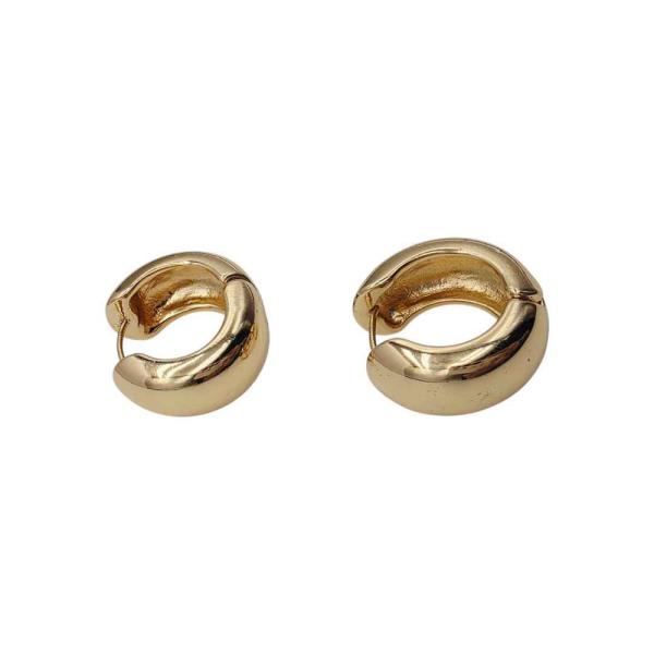 SMOOTH GOLD CHUNKY HOOP EARRING