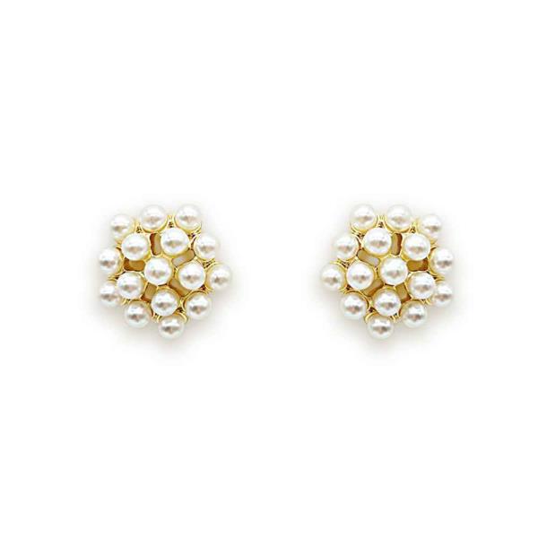 METAL PEARL POST EARRING