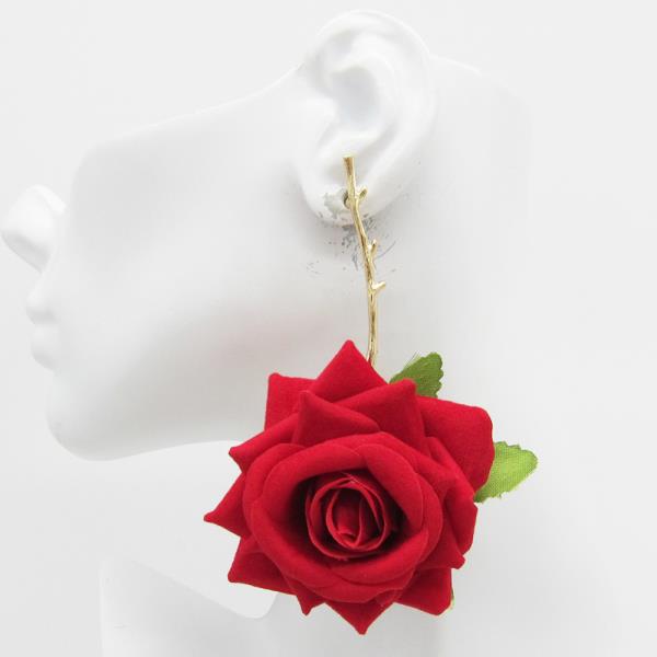 ROSE FLOWER DANGLE EARRING