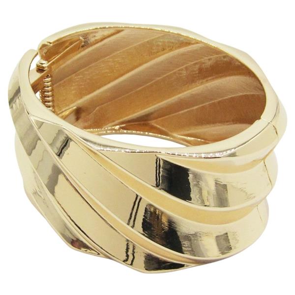 RIBBED METAL HINGED HINGE BRACELET