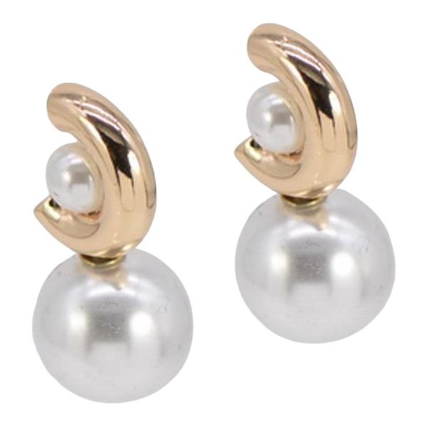 PEARL METAL DROP EARRING