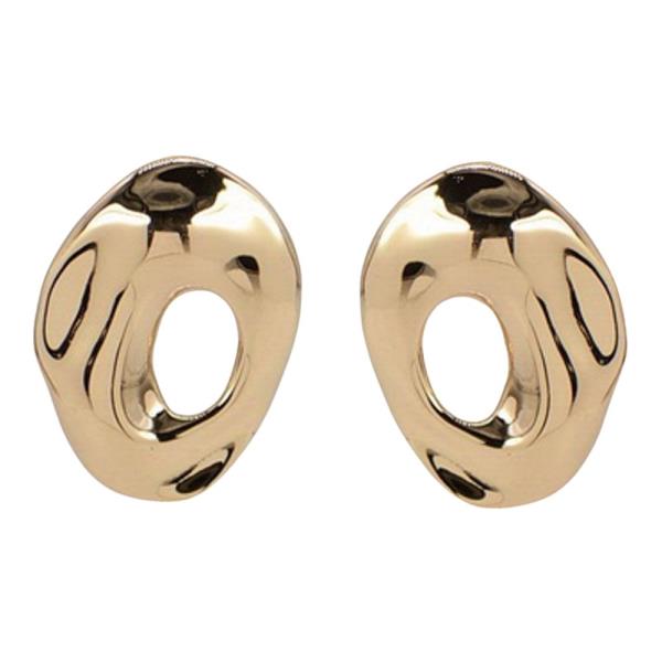 METAL PUFFY OVAL STUD EARRING