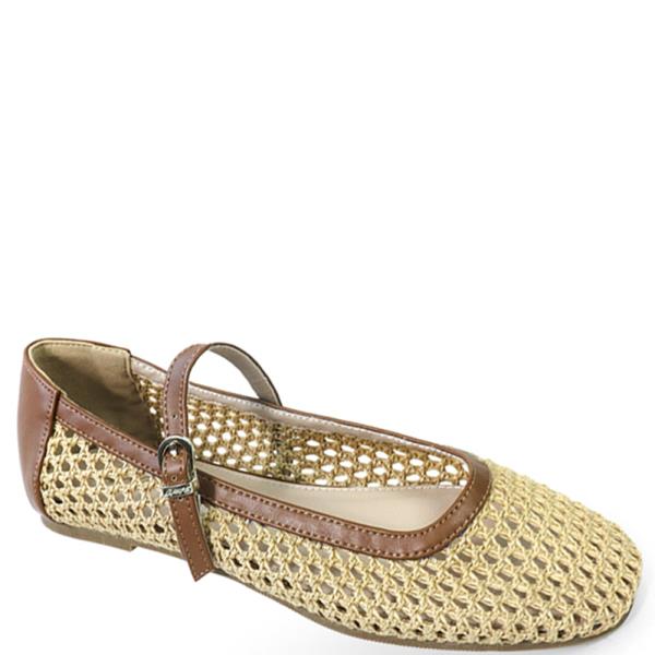WOVEN VENTED DESIGN MARY JANE FLATS