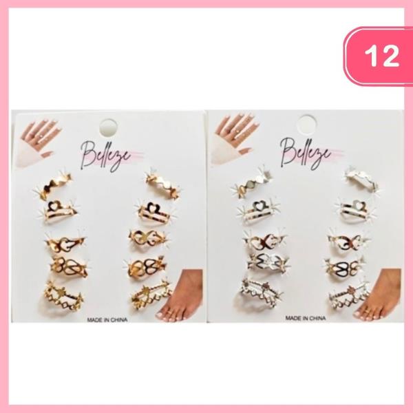 MULTI USE METAL TOE RINGS (12 UNITS)