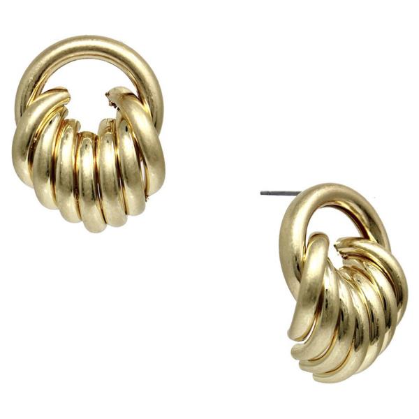 PIPE MULTI LINE TWISTED POST EARRING