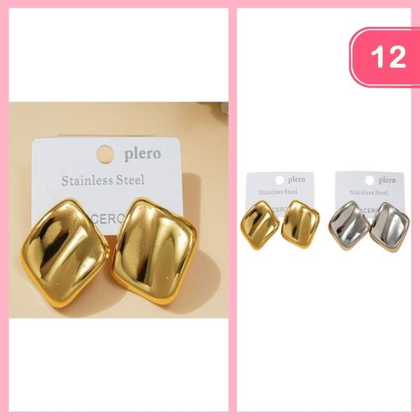 STAINLESS STEEL POST EARRING (12 UNITS)
