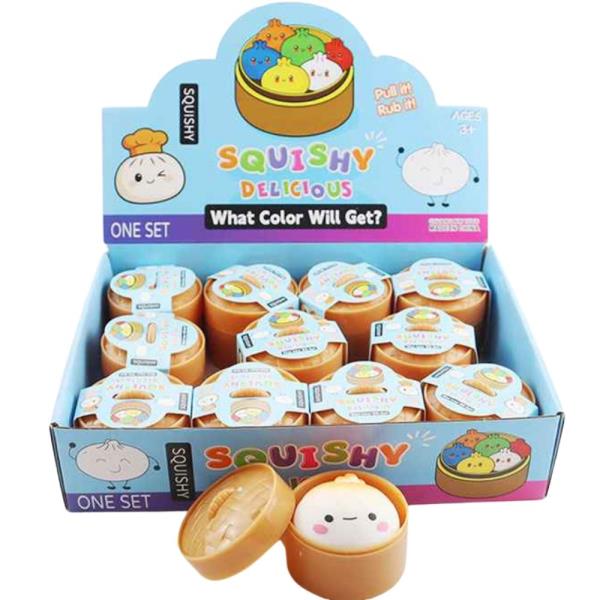 ETA-6/25 SQUISHY DELICIOUS DUMPLING TOY (12 UNITS)