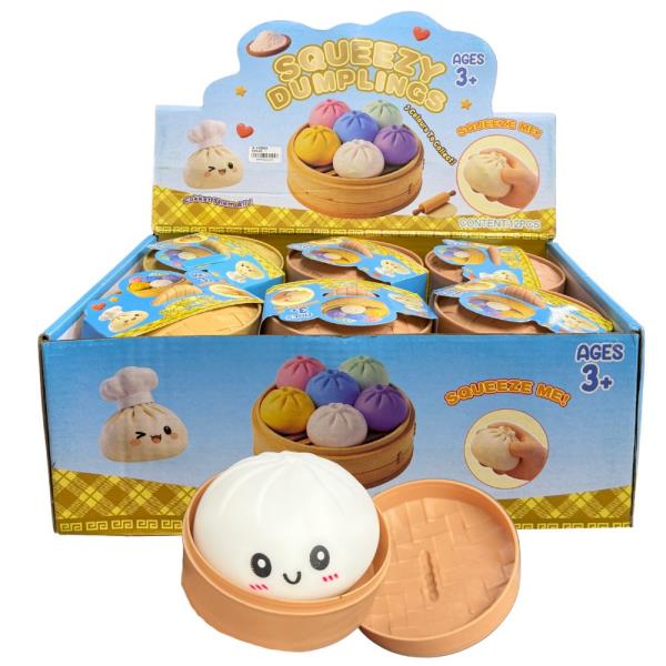 DUMPLING SQUISHY SQUEEZE TOY (12 UNITS)