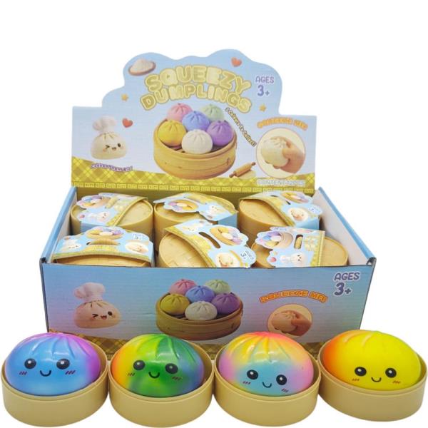 ETA-6/25 SQUISHY SQUEEZE DELICIOUS DUMPLING TOY (12 UNITS)