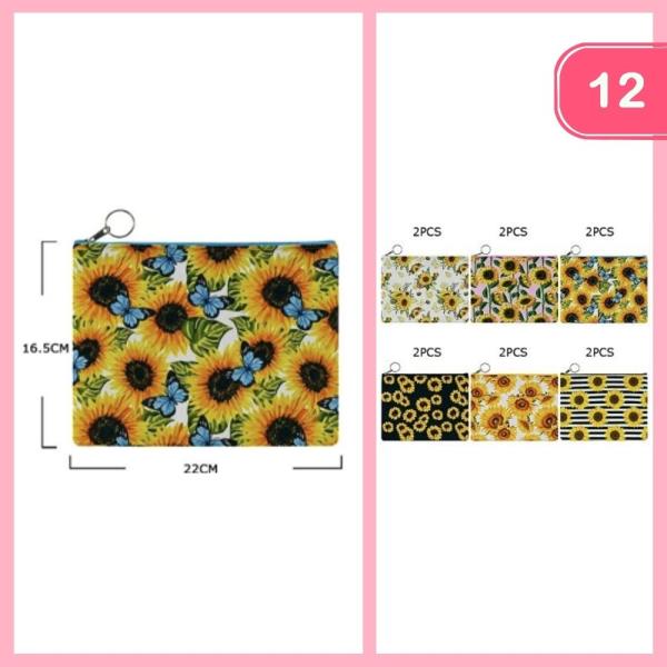 FLOWER PRINT HAIR COIN PURSE (12 UNITS)