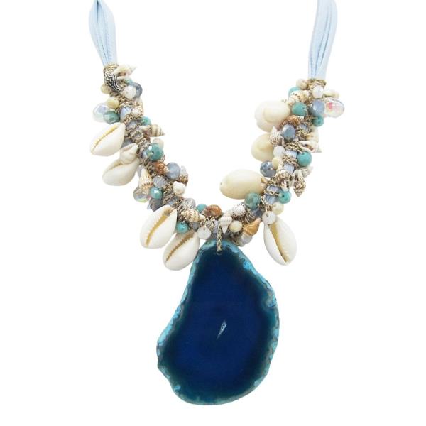 SEALIFE SHELL STONE PENDANT NECKLACE