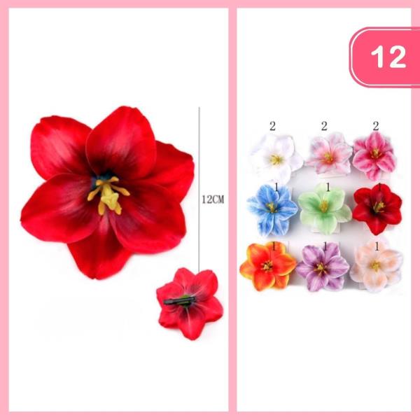 ARTIFICIAL FLOWER HAIR PIN  (12 UNITS)