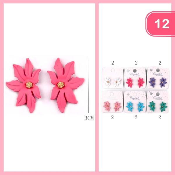 FLOWER DROP POST EARRINGS (12 UNITS)