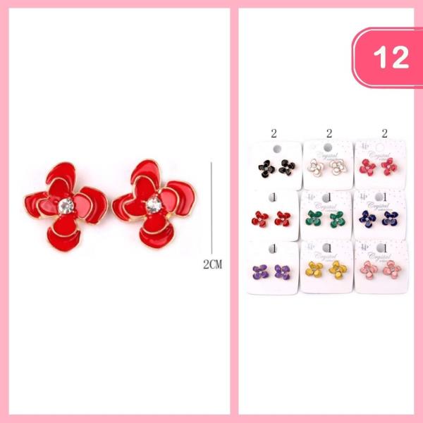 FLOWER POST EARRINGS (12 UNITS)