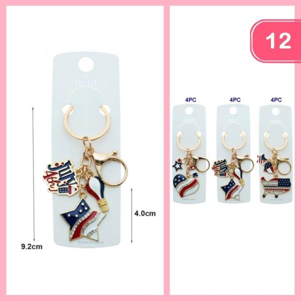 FOURTH OF JULY KEYCHAIN (12 UNITS)