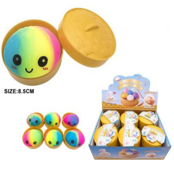 RAINBOW DUMPLING SQUISHY SQUEEZE TOY (12 UNITS)