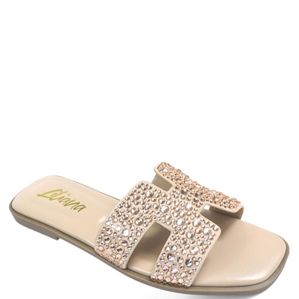 H SHAPE RHINESTONE SANDAL