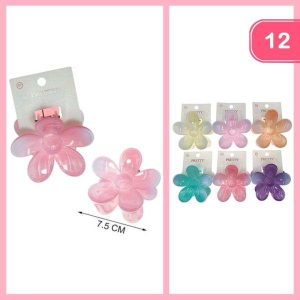 FLOWER HAIR CLAW CLIP (12 UNITS)
