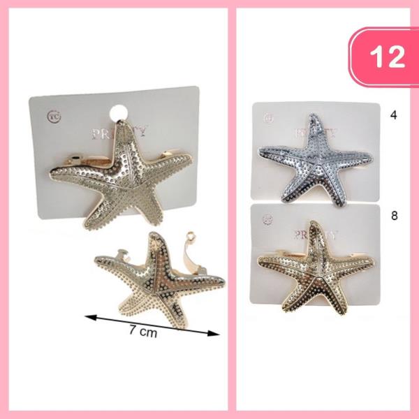 STAR FISH BARRETTE HAIR CLIP (12 UNITS)